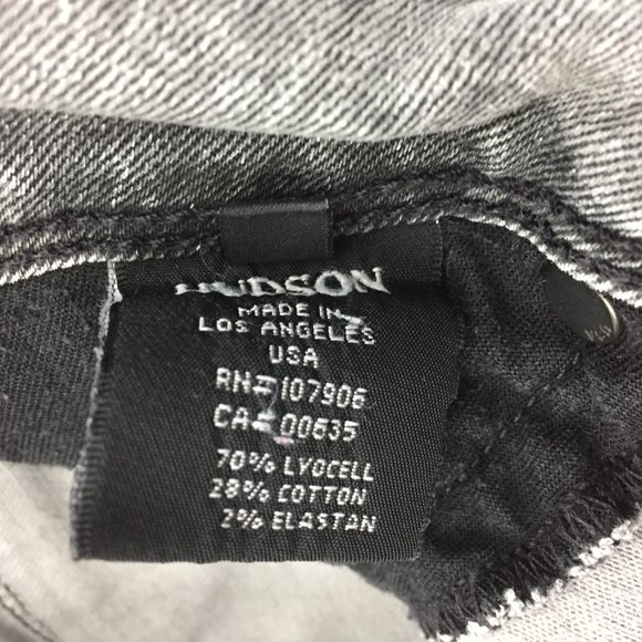 HUDSON Gray Mix Camo Print Collin Flap 5 Pocket Logo Hardware Skinny Jeans - Picture 3 of 12